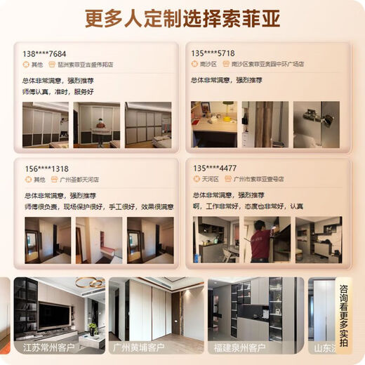 Sophia Wardrobe Small Apartment 22 Package Whole House Customization Bedroom Furniture Flat Door Large Wardrobe Integrated Cloakroom Sincerely Customized Gold