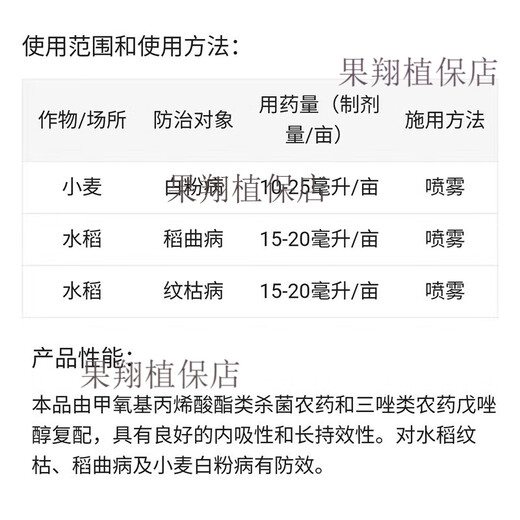 Jianpai tebuconazole azoxystrobin, wheat, rice powdery mildew, sheath blight, rice smut, anthracnose, rust pesticide and fungicide 500g