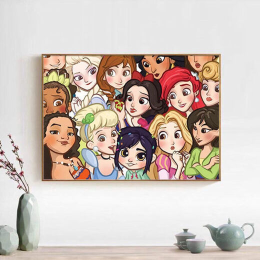 Chuang Jingyi selected framed diamond embroidery full of diamonds hand-pasted diamond embroidery bedroom small paintings cartoon animation cute princess collection home and wealth full of diamonds 60*70cm
