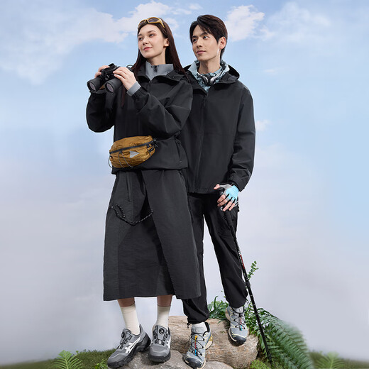 Jingjing Tokyo-made jacket men's hooded jacket women's autumn outdoor sports cycling hiking and mountaineering clothes pine forest green M