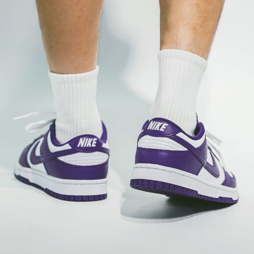 
Nike (NIKE) men's shoes autumn new Dunk Low skateboard shoes retro sneakers low top casual shoes DD1391-104 white purple 42.5