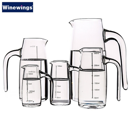 Winewings crystal glass white wine divider with scale red wine decanter divider jug household wine divider white wine wine set 300ml wine divider