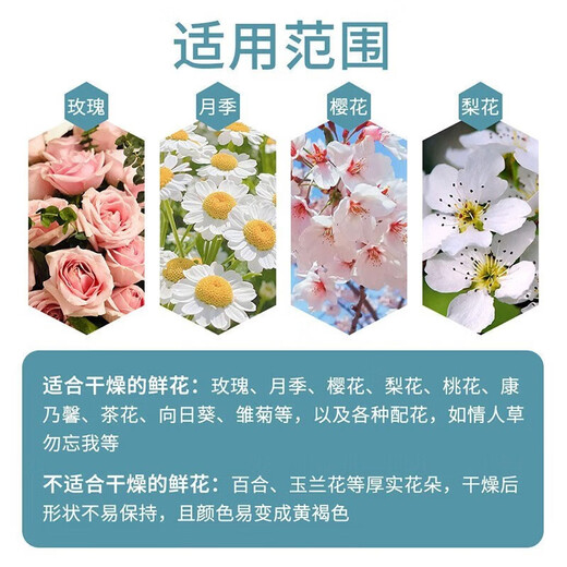 HaLODN [On the same day/next day] Flower desiccant handmade DIY dried flower desiccant immortal flower specimen dry sand Flower desiccant 1Jin [Jin equals 0.5 kg] Set [dry box + sand-drying spoon + small brush]