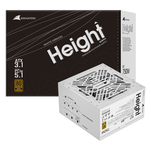 Great Wall Liejin H Series Gold Medal Full Module Desktop Host Desktop Computer Power Supply Leakage Monitoring/Single 12V/Full Voltage/Automatic Start and Stop ATX3.1 H7 750W Gold Medal Full Module/White