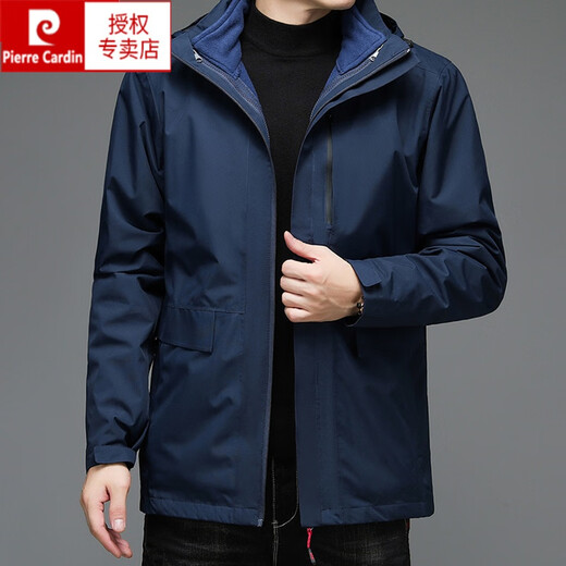 Pierre Cardin Jacket Men's Three-in-One Outdoor Autumn and Winter Thickened Three-Wind Jacket Multi-Wear Jacket Casual Sports Jacket N2251 Navy XL (Recommended 135-150 Jin Jin equals 0.5 kg)