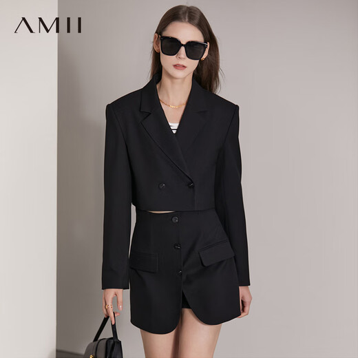 AMII women's new summer suit suit for women, eco-friendly, street slimming complete set, matching for small men, black - suit 12270020 XL 170/92A