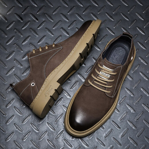Tykt Work Schuhe Herren-Schnüre-up [Top-Layer Cowhide] lässige Lederschuhe Herren atmungsable Geschäft Herrenschuhe T56107 Brown 41