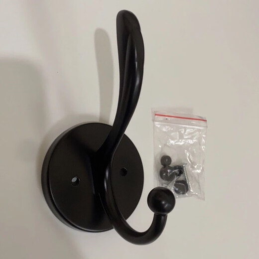 Black European style door wardrobe shoe cabinet bathroom hook single clothes hood hook single hook wall punching hook drill hole hanging coat hook_686 black round bottom