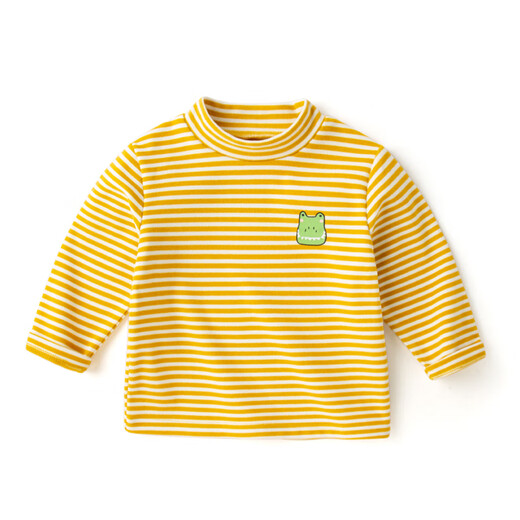 Dudujia Versatile Striped Baby Bottoming Shirt Winter Clothes Boys Warm Style Long Sleeve T-shirt Girls Turtleneck Top Trendy Pink White 90