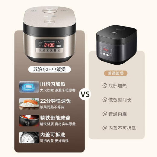 SUPOR rice cooker household 5-liter IH1300W high-power heating fine iron pellet kettle intelligent multi-function removable and washable reservation SF50HC69
