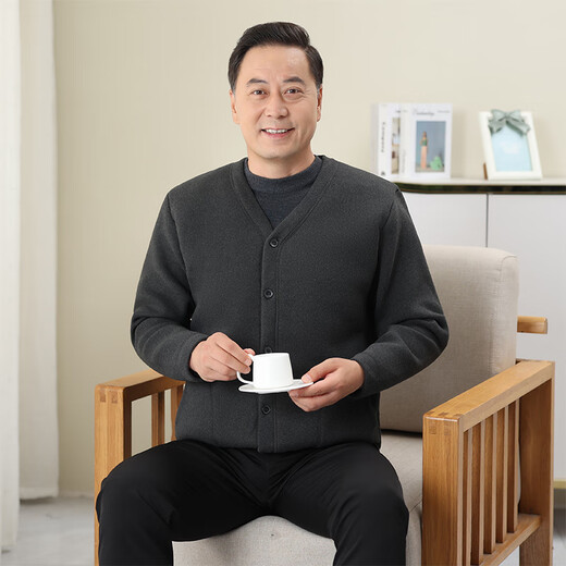 Xiyuhan Sheep Sheepskin Cotton Jacket Men's Autumn and Winter Warm Cotton Clothes for Middle-aged and Elderly Fur One-piece Genuine Leather Thickened Jackets Winter Cotton Clothes Gray XL