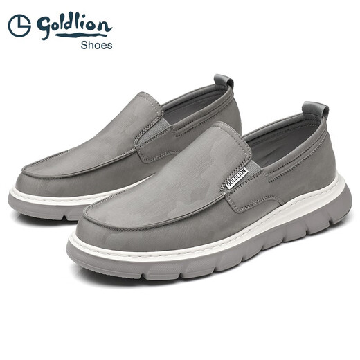 Chaussures masculines Goldlion Summer Nouvelles chaussures en toile pour pied pour les chaussures décontractées pour hommes respirants pour les hommes, les chaussures de conduite légère des hommes gris 40