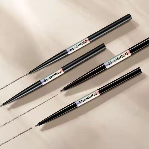 Flamingo Eyebrow Pencil, thin refill, not easy to fade, thin tip, hard core, clear and natural eyebrows for beginners, beginners 02# gray brown (single fine round tip)