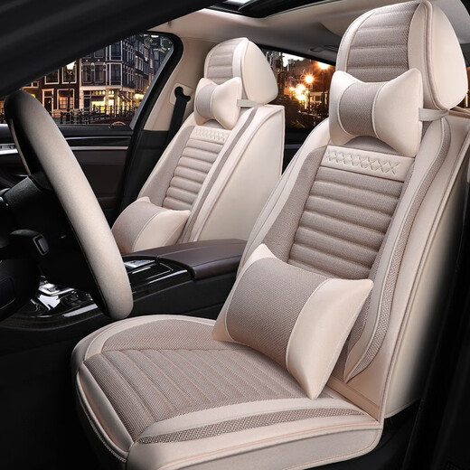 Omanu -Autositzkissen Four Seasons Universal Leinen vollständig geschlossene Autositzabdeckung Stoff Atmungsfreie Sitzkissenabdeckung für Luxusversion Black und Lila Peugeot 301 308 408 4008 5008