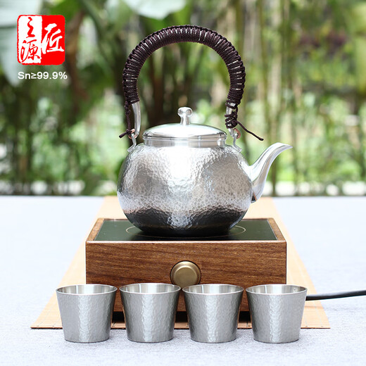 The Source of Craftsman Pure Tin Wine Kettle Warming Wine Kettle Yellow Wine Boiler Wine Warmer Wine Divider Kettle Large Warm Wine One Liter Household Wine Hand-engraved Model