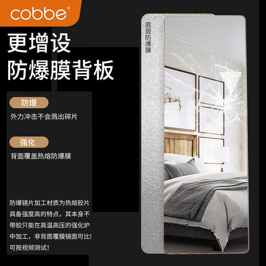 卡贝（cobbe）穿衣镜衣柜隐藏式内置旋转推拉试衣镜翻转镜折叠式卧室防爆全身镜 120*40推拉款-推拉门用-60%人选