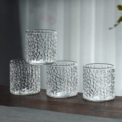 Chuxue Japanese-style glass liquor cup 2 for two families, light luxury high-looking small 100ml drinking cup set, dragon scale wine cup 2 pieces