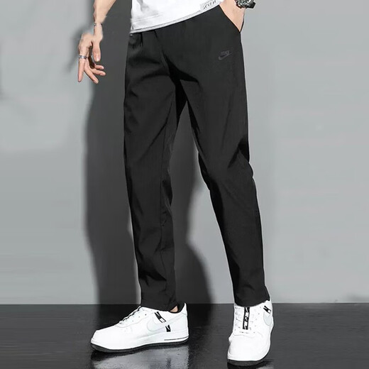NIKE耐克运动裤子男春夏新款休闲裤跑步训练健身舒适梭织透气快干长裤 DM6622-010/梭织/灰色LOGO 2XL
