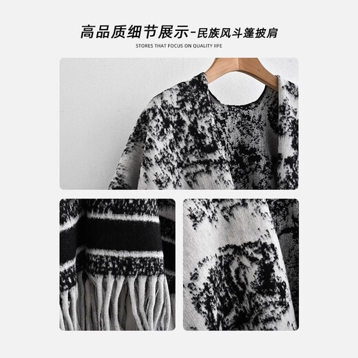 Yunna National Style Landscape Painting Shawl Travel Outdoor Cloak Cloak Blanket Thickened Warm Scarf for Women in Autumn and Winter Landscape Painting Shawl
