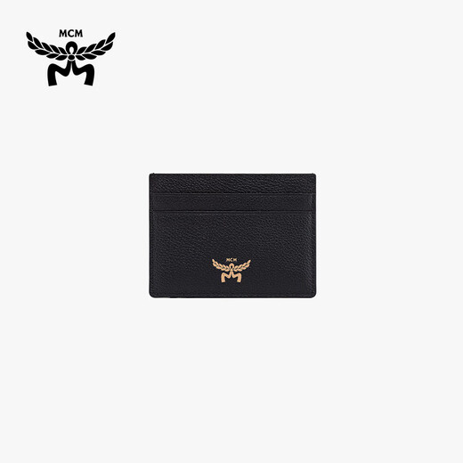 
MCM HIMMEL Couple Cowhide Leather Embossed Card Bag Certificate Pack Black [Ole Discount]