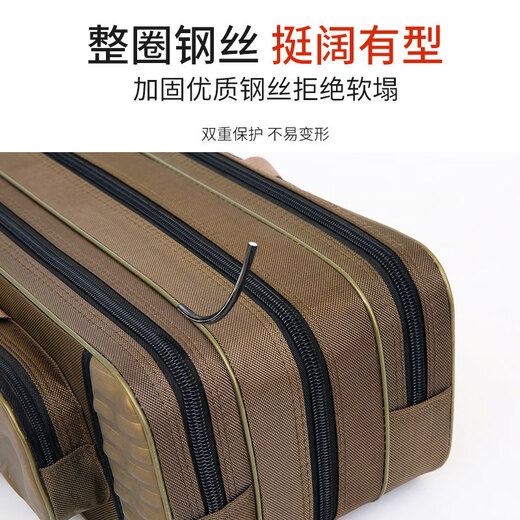 龙天将帆布鱼竿包轻便防水可放伞钓鱼收纳包多功能伞包杆包大容量渔具包 【80cm双层复合加厚】