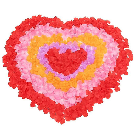 Kindness and Xiangxiang petals hand sprinkled flower confession proposal proposal rose petals decoration romantic arrangement wedding wedding event atmosphere pink_simulated petals 120 pieces / 1 pack 1 piece