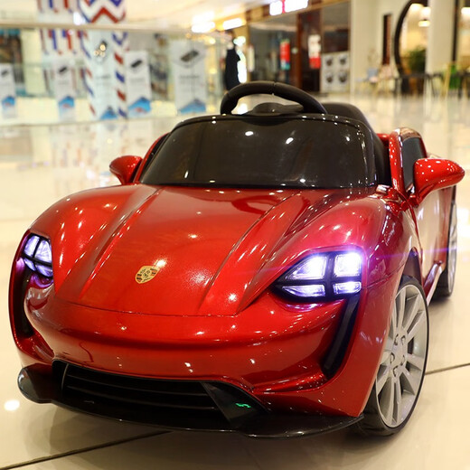 Aitong children's electric car four-wheel dual drive remote control car male and female baby charging stroller children's toy car can sit on top with grilled black + dual drive + Bluetooth + pull rod + hard seat