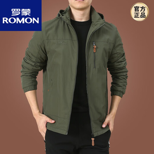 罗蒙（ROMON）户外男士外套秋冬季2025新款中年男装秋装上衣服加绒夹克男春秋厚 9898卡其 加 绒款 M
