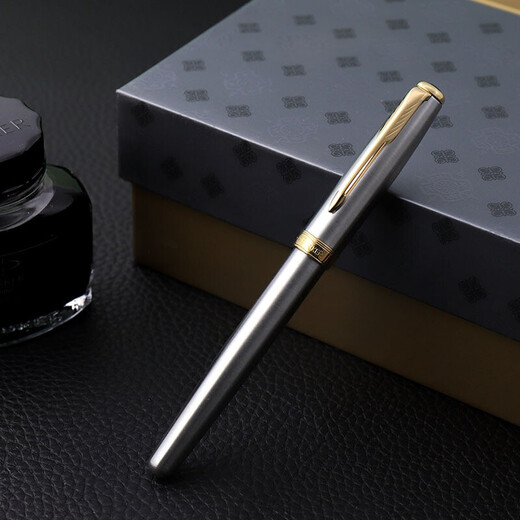 派克（PARKER）钢笔卓尔18K金笔大墨水礼盒套装男士高端签字笔轻奢商务送礼生日礼物送老师长辈领导定制刻字 卓尔钢杆金墨水笔【23K镀金笔尖·墨水礼盒】