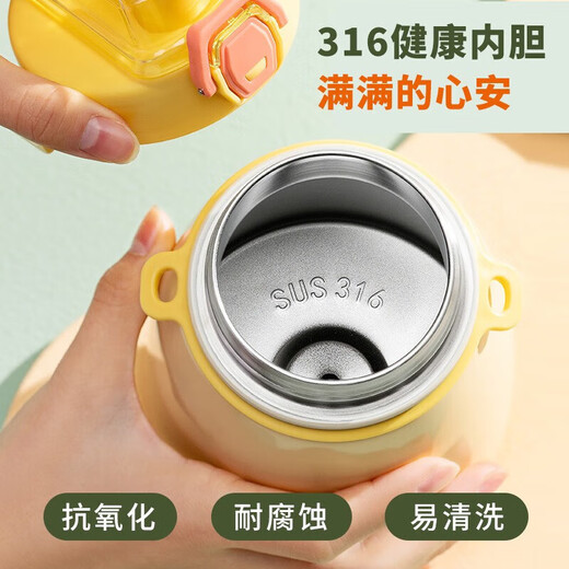 Xile Internet celebrity big belly cup 316 liner female students outdoor sports portable thermos cup children's water cup purple 880ml