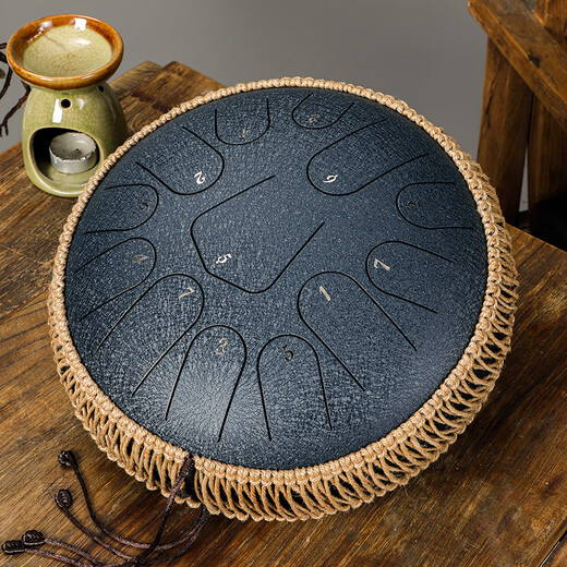 
hluru Luru Ethereal Drum 12 inch 13 tone hollow drum children students beginner adult professional percussion instrument gift [triangle style] 12 inch 13 tone stone green + stand + big gift bag