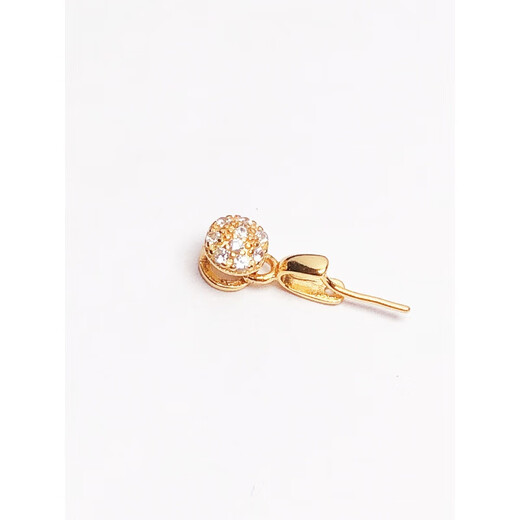 Shantou Lincun 925 ferry 18k gold buckle button Buddha jade buckle cucumber seed buckle 1 card button pendant original front hole white gold