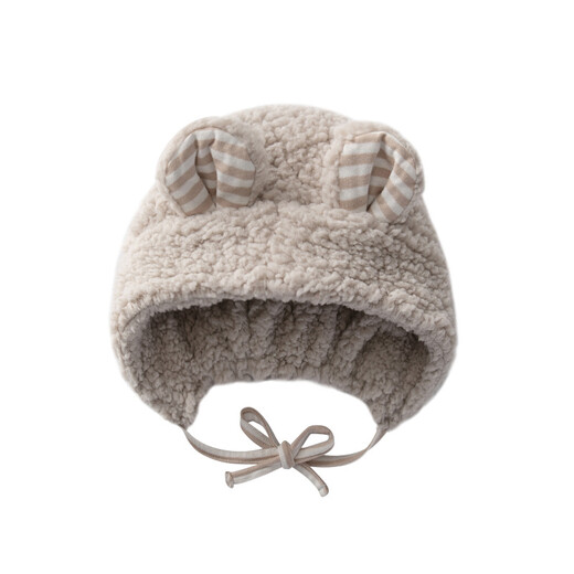 Auro Mesa baby clothes autumn and winter male and female baby sling jumpsuit lambswool warm sling shorts hat bear set picture color 90cm/18-24M