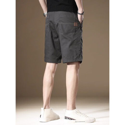 Romon high-end American casual shorts men's summer thin ice silk trendy brand loose sports mid-pants trendy straight-leg five-point pants 983 khaki XL