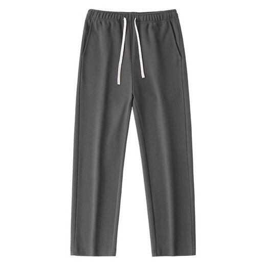 ROMON light luxury 350g twill guard loose autumn and winter drape sports casual trousers for men simple solid color drawstring elastic waist black straight S 165-100-120Jin Jin equals 0.5 kg