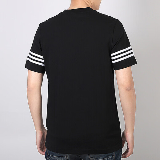 阿迪达斯（adidas）三叶草男装新款运动服跑步训练健身透气舒适休闲圆领短袖T恤 FM3897 S