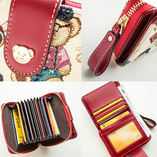 Bear attachment women's wallet multi-card slot multi-functional coin purse fashionable short wallet for women