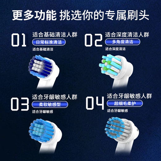 Dong Nailun adapts to Braun Oral B/oralB electric toothbrush head D12D16D100P2000P4000 3709 soft gum protection
