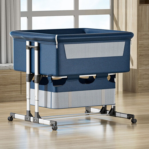 
HAIZIJIA Twin Crib Cot Children's Bed Bed Cradle Bed Baby BB Cradle Bed Multifunctional Double Newborn Children's Bed Grey + Mattress