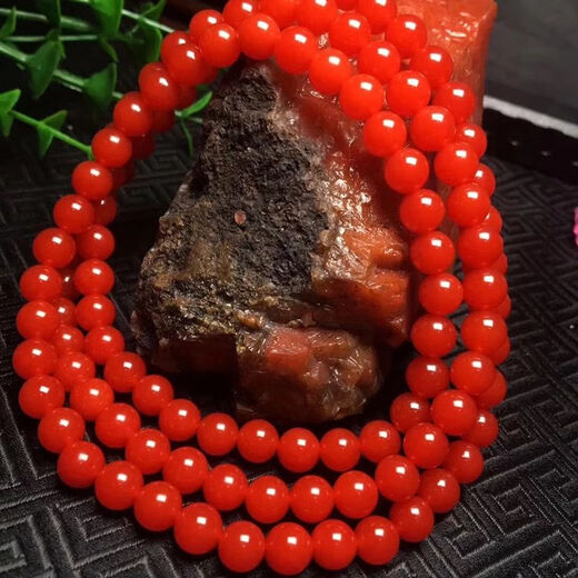 
Jiangjiyueliangshan cherry red 108 southern red agate bracelet with multiple circles full of flesh and color single circle Buddhist bead bracelet SN6995 Collection grade 108 8mm
