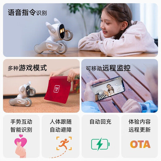 LOONA Intellent Robot Dog Dog's Childrans Программирование обучение роботы Cloud Command интеллектуальные роботы-игрушки домашние домашние питовые голосовые управления высокотехнологичными интерактивными игрушками 61 Детский день подарочный набор для детского дня [Loona Robot + Toy Bag + Base Base]