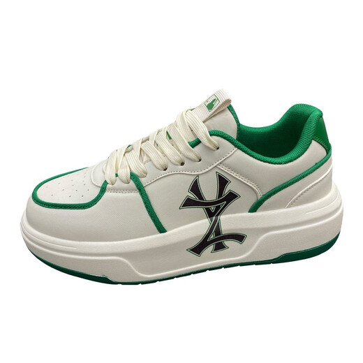 Nanshengji trendy brand shoes for men ins trendy versatile neutral couple thick sole heightened white shoes casual sports dad shoes white black 42