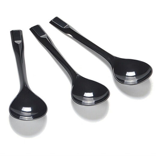 Shenfu disposable single package thickened gray long-handled plastic spoon rice spoon dessert spoon western tableware table spoon single package 100 large golden turtle spoon