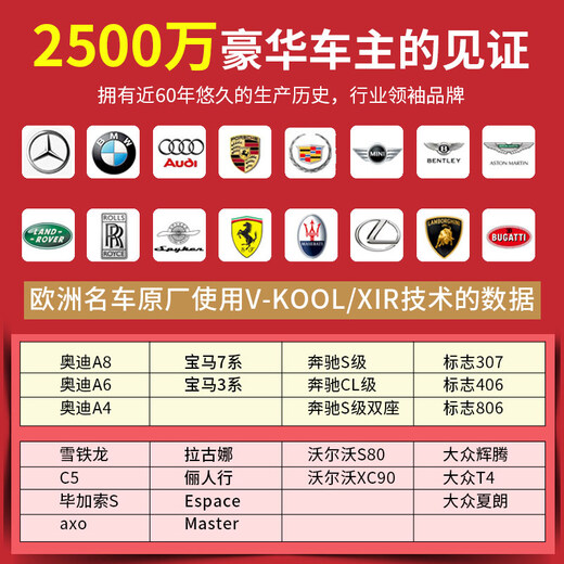 V-KOOL (V-KOOL) original imported new energy car film ceramic film Yuguang PRO full car film glass film thermal insulation film explosion-proof film solar film international brand