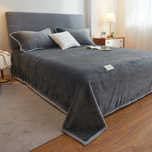 Hongdou Dual-purpose Milk Velvet Blanket Winter Thickened Warm Small Blanket Office Nap Blanket Space Gray 1.2*2.0m-Fine Milk Velvet Dual-Purpose Bedding
