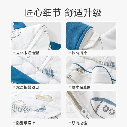 Betas baby sleeping bag holding quilt with cotton quilt newborn sleeping nest quilt newborn swaddle clothes anti-shocking bag. Medium-thickness recommended for 10-20C space travel in autumn and winter S code 90cm age 0-7 months