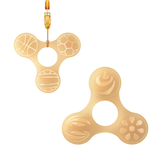 Roulai baby teether, molar stick, silicone pacifier, chewy teether, baby toy, anti-eating bracelet, 2-pack, 2-pack of teether, free stylish storage box + spring chain