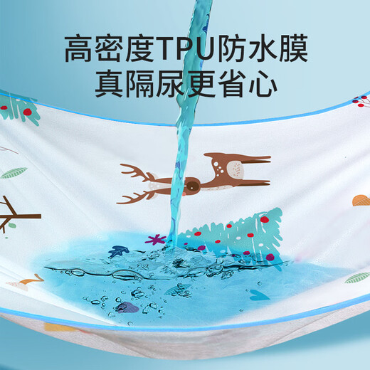 Tongkui diaper pad baby large washable waterproof sheet extra large breathable baby care pad aunt blue deer 150*200