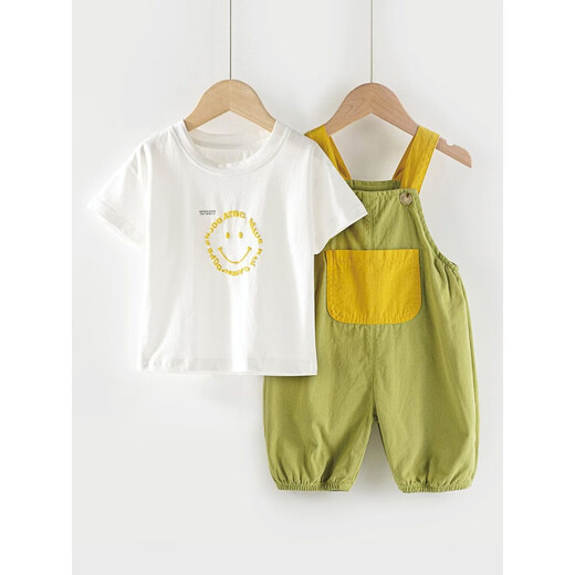 Schwarze Marke Baby Overalls Summer Day Säugling und Kinder Hosen Jungen und Mädchen Kinder gekürzt Hosen Mode neue Stil Kinder grün atmungsaktiv 80 cm