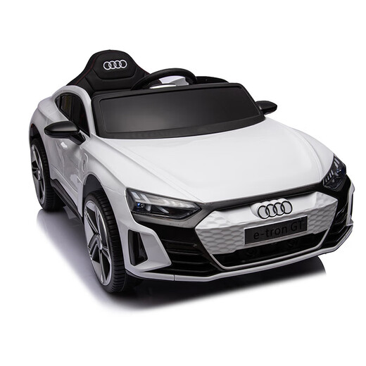 Haireguai Audi genuine authorized children's electric car four-wheel sit-on remote control toy birthday gift for adults, babies and children, painted white/remote control/soft seat, electric drive